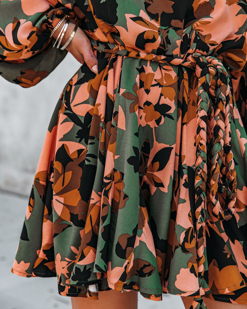 Simba Bloom Rope Tie Ruffle Dress