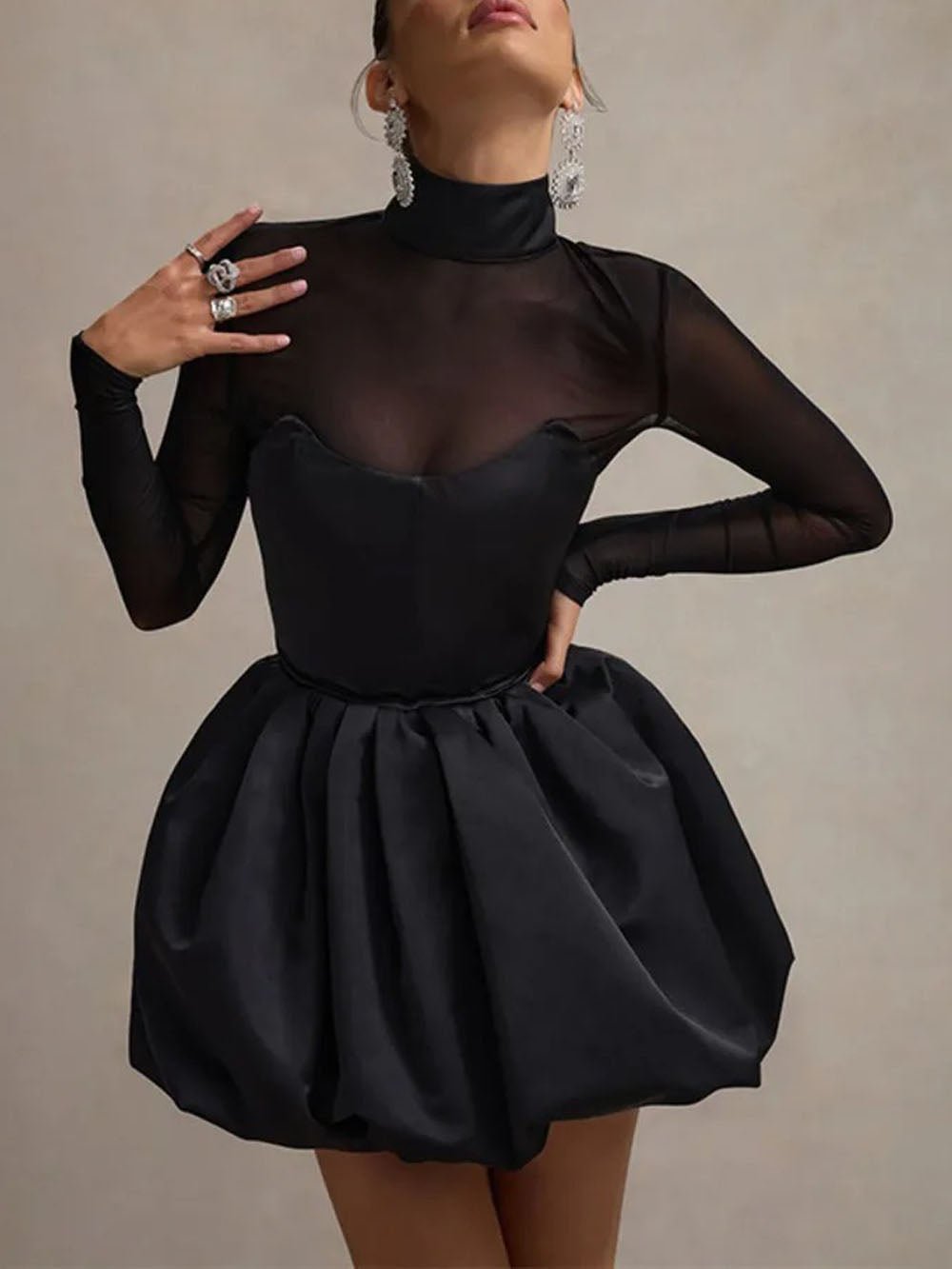 Long Sloane Sleeve Mini Dress