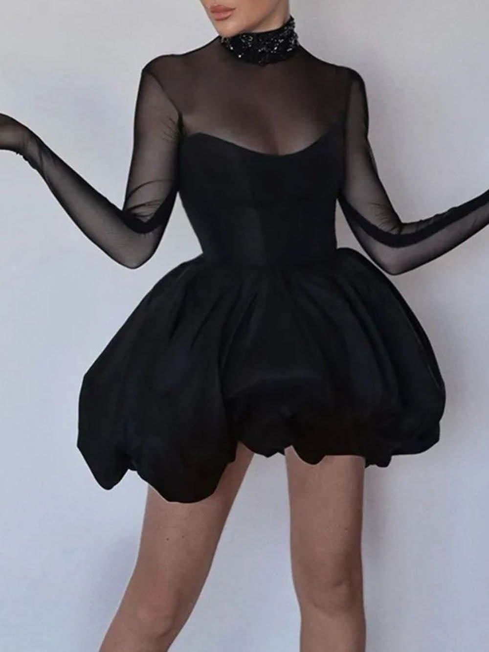 Long Sloane Sleeve Mini Dress