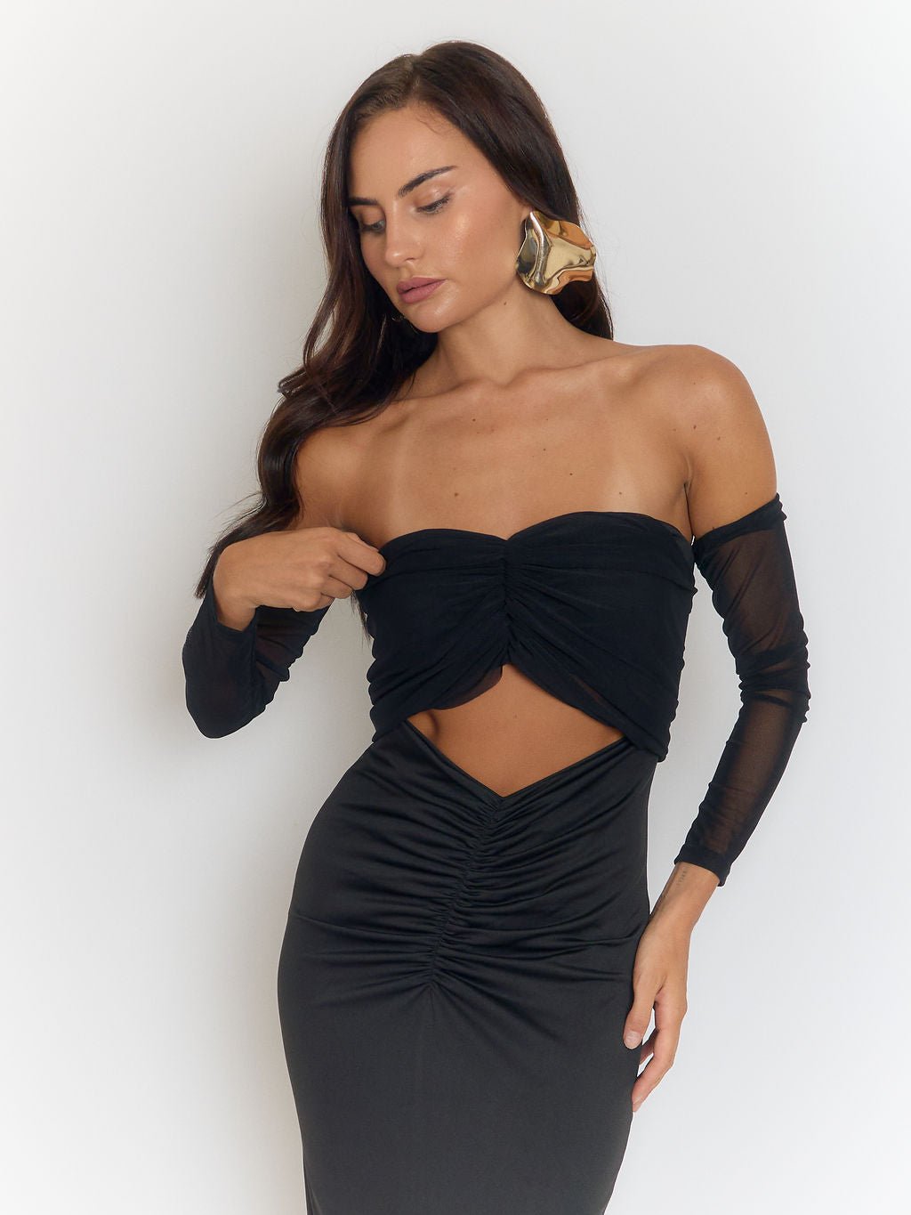 Sloane Off Shoulder Hollow Out Maxi Dress