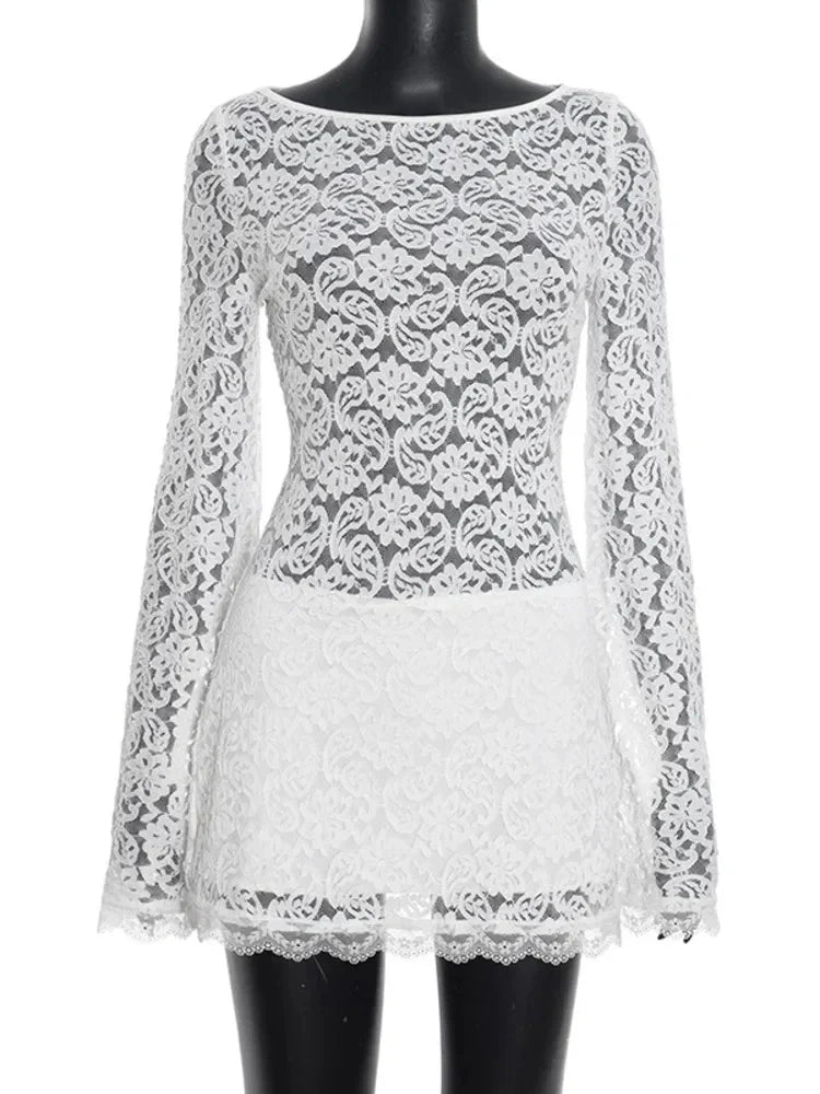 Lace Sofia Long Sleeve Mini Dress