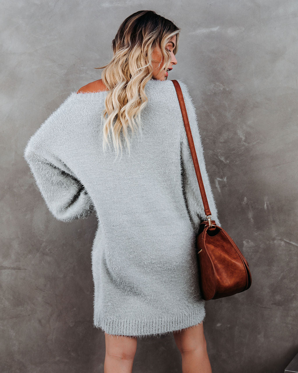 In So Love Knit Sweater Dress Heather Grey FINAL