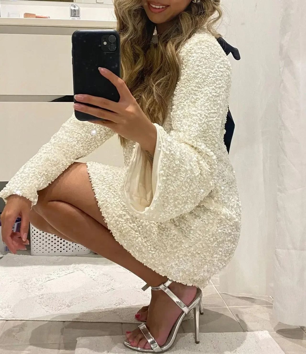 Chic Nahir Mini Dress with a Contrasting Bow At the Back Elevated Occasion Wear