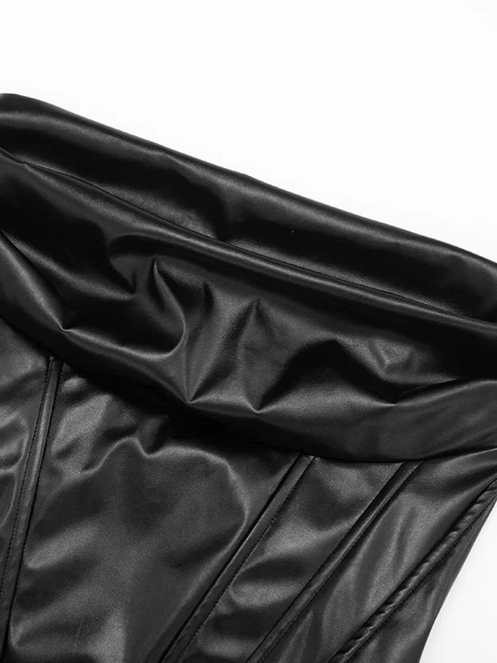 Ruched Vivienne Faux Leather Mini Dress