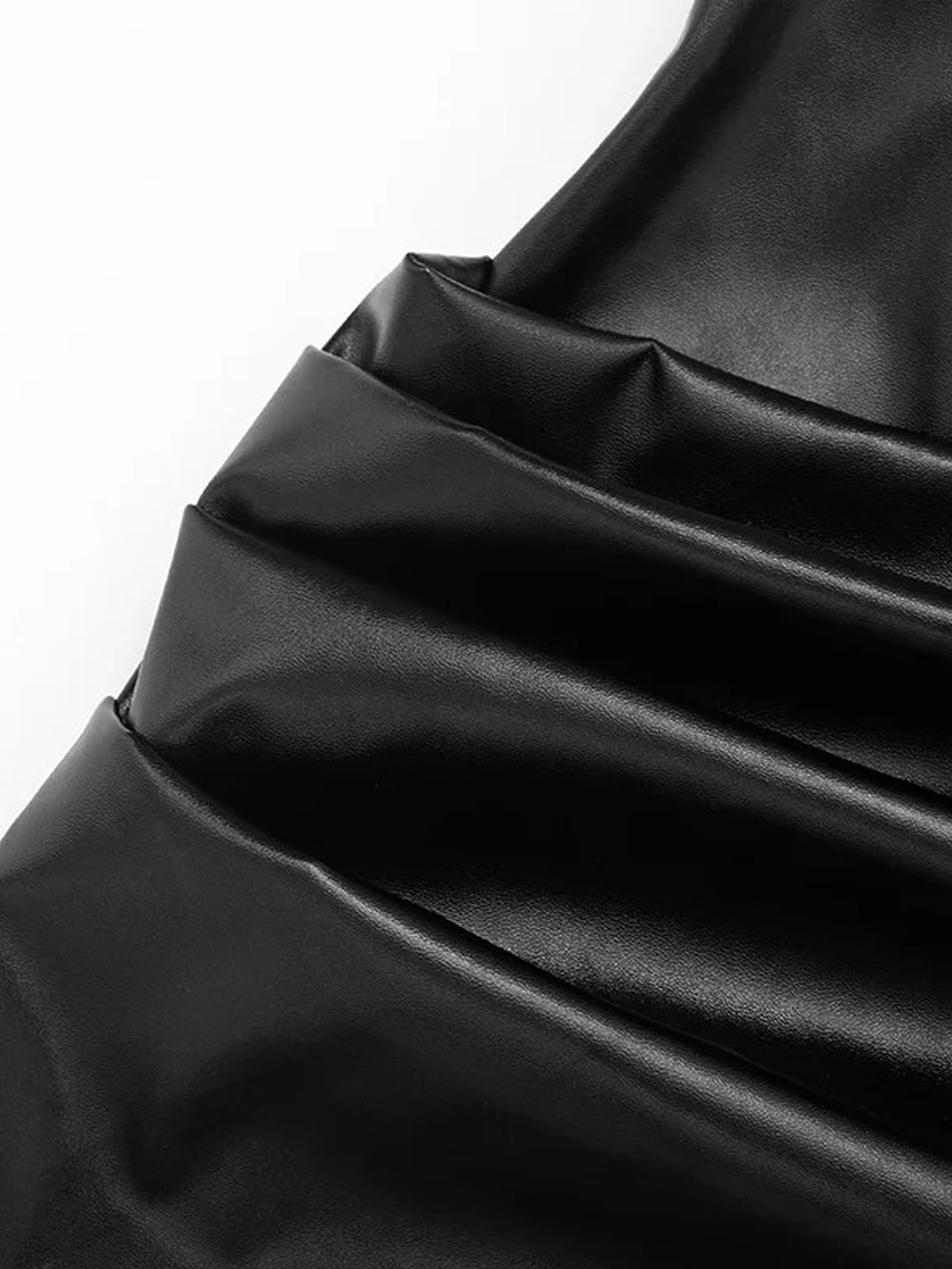 Ruched Vivienne Faux Leather Mini Dress