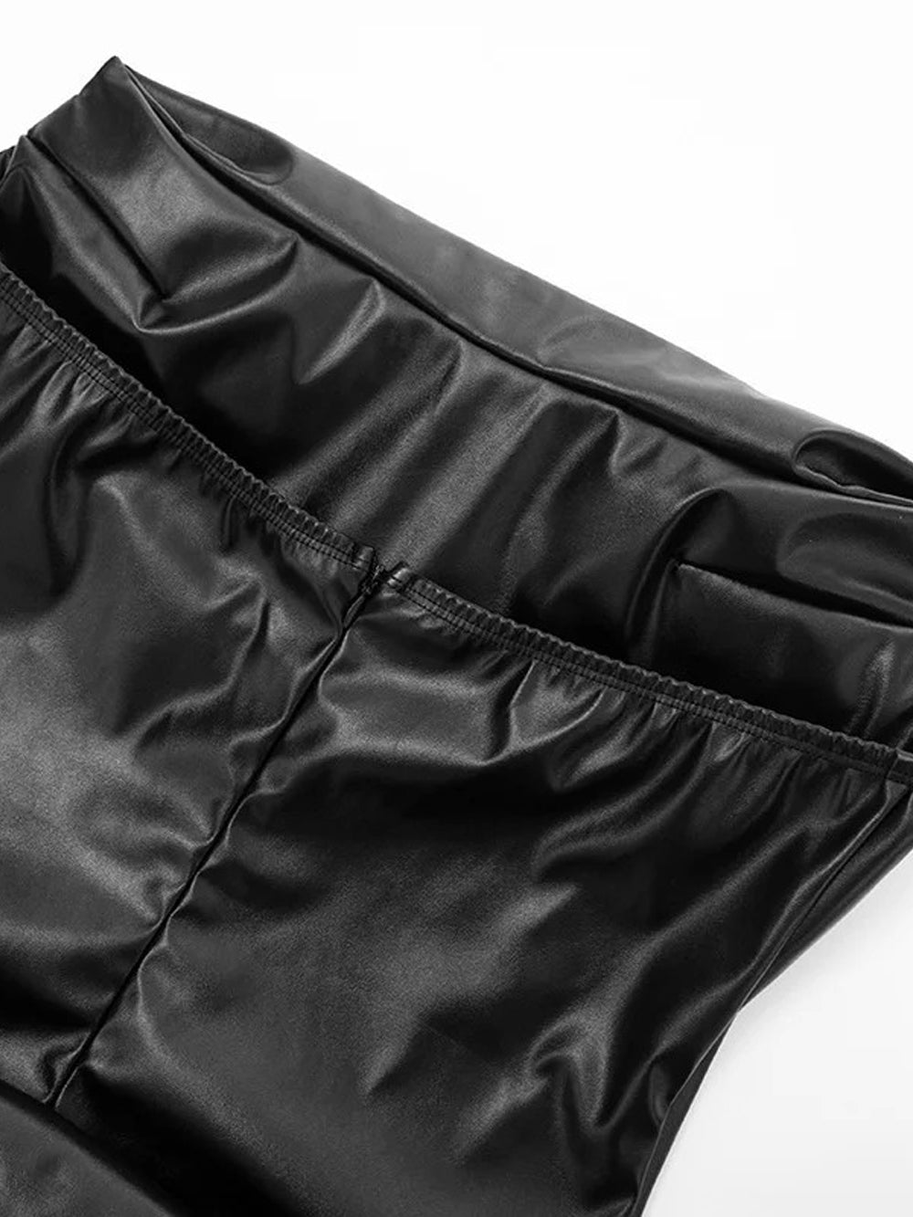 Ruched Vivienne Faux Leather Mini Dress