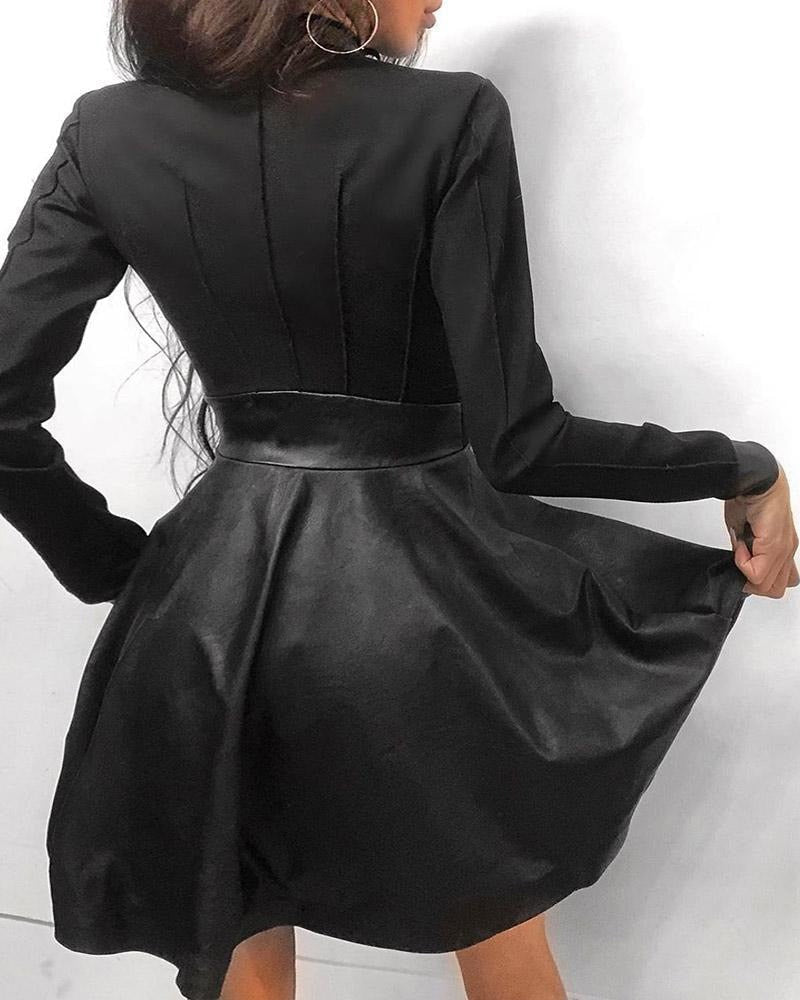 Exclusive Mariana Leather Mini Dress with Zip Fastening Designer Edit