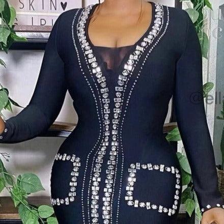Embellished Zelia Long Sleeves Mini Dress